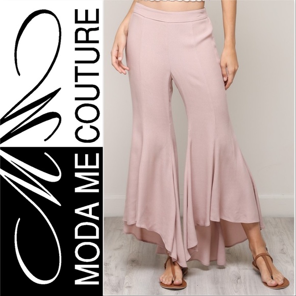 BOHO FLARED TAUPE PANTS